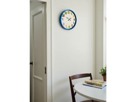 Resim Akıllı Durak 36 cm Mavi Çocuk Odası Duvar Saati 