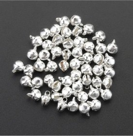 Resim OZN AKSESUAR gümüş parlak kulplu çan zil hayvan tasma zili amigurumi zil kına gecesi tef yapımı zili 12mm 50 adet 