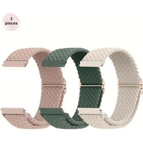 Resim Sunshine022 Samsung Ve Huawei Watch Uyumlu 3lu Orme Nylon Bileklik 22mm Karma Renk 