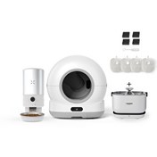 Resim Xenon Smart Akıllı Kamerasız Kedi Tuvaleti Çelik Kaseli 5 LT Mama Kabı Akıllı Su Pınarı ve Filtre 4'lü Pet Seti 