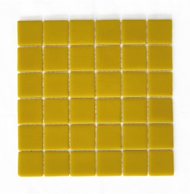 Resim MozaiKristaL Tüm yüzeyler için 50x50mm. Sarı, 31,5x31,5cm. Fileli Cam Mozaik. (5 File Karo=0,5m2 Fiyatıdır) 
