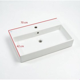 Resim Ideal Standard - Tezgah Üstü Lavabo Batarya Delikli 70x42 Cm Beyaz - Z250801- 