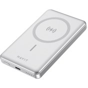 Resim Havit PB5203 10000mAh 20 W Magsafe Ultra İnce Manyetik Kablosuz Powerbank Gri 