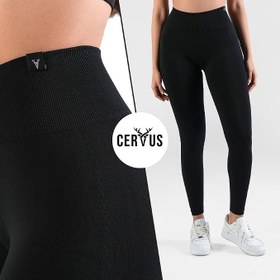 Resim Cervus Kadın Yüksek Bel Selülit Gizleyici Dokulu Tayt - Toparlayıcı Push Up Etkili Spor ve Yoga Taytı 