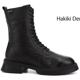 Resim Gönderi(R) Gönderi R Siyah Floter Fermuarlı Kalın Taban Hakiki Deri Postal Bot Siyah Floter 