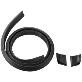 Resim Maiyame Evrensel Araç Arka Spoiler Kanat - Siyah Karbon Fiber Desenli Lastik Şerit Kit 