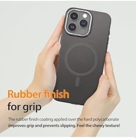 Resim M.TK moveteck İphone 15 için Magsafe ile Uyumlu Kılıf Mat Metal Çerceveli Arkası Buzlu Matrix Kapak Ultra İnce Thin Slim 