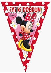 Resim Minnie Kırmızı Flama Bayrak Set Pk:1 +3 