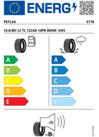 Resim Petlas 10.0/80-12 TL 122A8 10PR REINF. UN5 Balya Makinesi Lastiği (Üretim Tarihi:2025) 
