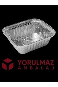 Resim yorulmaz ambalaj Kullan At Kapaklı Alüminyum Kase 350 gr – Paket Servis İçin – 24 Adet 