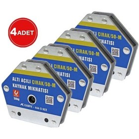 Resim Çırak/50m Manyetik Kaynak Gönyesi 4 Adet 6 Açılı 50 Kg 