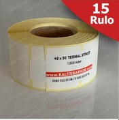 Resim 40X30 Termal Etiket 15 Rulo Barkod Etiket Kalite Barkod 