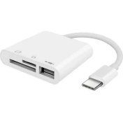 Resim Alfais 5232 USB Type C To Sd Microsd Tf Kart Okuyucu USB 3in1 Çevirici Dönüştürücü Adaptör 