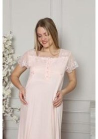 Resim Limissi 1208 Pembe Hamile Lohusa Dantelli Gecelik 
