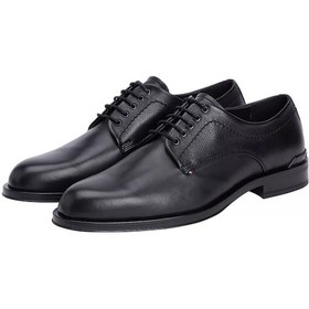 Resim Tommy Hilfiger Erkek Bağcıklı Derby Klasik Ayakkabı - Siyah Triple Black 