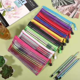 Resim 20 Renkli Naylon File Çanta Seti - Çok Amaçlı Seyahat ve Ofis Depolama Çantaları, 22.86x17.78 cm Bağcıklı Kapatmalı File Fermuarlı Torbalar 