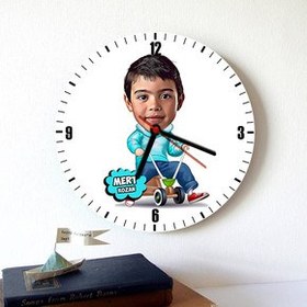 Resim Eğlenen Çocuk Karikatürlü Duvar Saati 