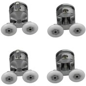 Resim Duşakabin Tekerleği Metal Gövdeli Krom 4 Lü Set Teker Çapı 24 Mm 