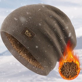 Resim Erkekler için Kışın Sıcak Örme Bere - Soğukta Sıcak Kalın! Noel Hediyesi 