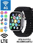 Resim SONREİR Ultra 4g Sim Kartlı Siyah Android Akıllı Saat Gps,wifi,youtube Çocuk Iphone Huawei Uyumlu 9 