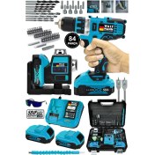 Resim Germany Çift Akülü 12 Köşe 360° Otomatik Hizalamalı Lazer Metre - Matkap - Turkuaz 