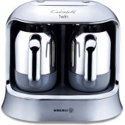 Resim Korkmaz Kahvekolik Twin Kahve Makinesi Inox Krom 