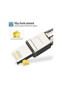 Resim 5 Adet - Cat7 Cat6a Metal Rj45 Konnektör 10 Gigabit Poe Ethernet Jack 