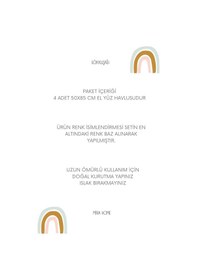 Resim 4 Lü El Yüz Havlu Seti %100 Pamuklu Gökkuşağı 50x85 Cm Pudra Çok Renkli 