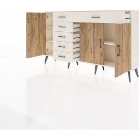 Resim Arges Konsol 3 Raflı 6 Çekmeceli 3 Kapaklı 176x30x99 Aytaşı-çam/aytaşı Atlas Çam/aytası - Aytası 
