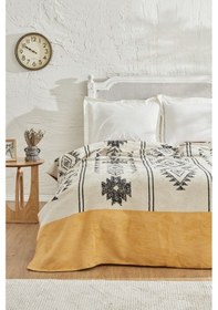 Resim Karaca Home Raya Çift Kişilik Pamuk Battaniye Hardal - 200.22.04.0208 