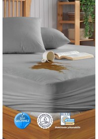 Resim Formeya Pamukkale Gri Mikro Fitted Sıvı Geçirmez Yatak Koruyucu TekKişilik Alez 