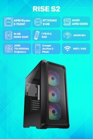 Resim Game Garaj Rise S2 AMD Ryzen 5 7500F 16GB RAM 1TB SSD RTX5060 FreeDOS Tavsiye Sistem 