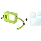 Resim Gma-012-koruyucu Silikon Kılıf Gopro Hero 8 Siyah Temperli Cam Ekran Koruyucu Film Lens Kapatma Başlığı Go Pro 8 Aksesuarı 