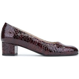 Resim Relax Anatomic Kadın Hakiki Deri Bordo Rugan Comfort Ayakkabı 611 H40000-92 Bn Ayk Y24 Croco Oslo Bordo 