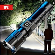 Resim 1 adet USB Şarj Edilebilir El Feneri, Teleskopik Yakınlaştırma, Geniş Alan, 800mAh Lityum Pil, 150 Lümen, Kamp, Yürüyüş, Keşif ve Günlük Kullanım için, Kamp El Fenerleri 