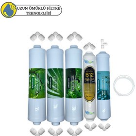 Resim Pemax Water Solutions Puricom Kapalı Kasa Su Arıtma Cihazlarına Sertifikalı 5'li Mebransız B12 Alkalili 