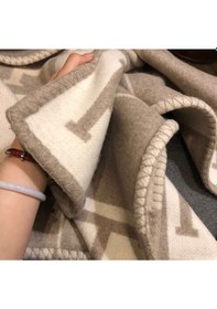 Resim H Desen Battaniye Krem Bej - Krem 