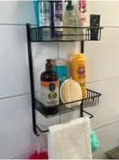 Resim YAYLI DEKOR Havlu Askılıklı Iki Katlı Banyo Düzenleyici Raf 