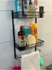Resim YAYLI DEKOR Havlu Askılıklı Iki Katlı Banyo Düzenleyici Raf 
