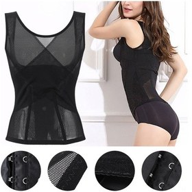 Resim Jeemson Postpartum Kadın Bel Daraltıcı Giyim: Göğüs Lifti Ve Vücut Şekillendirici Siyah L Beden Elastik Triko Siyah 