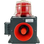 Resim MESAN Endüstriyel Işıklı Siren 3 Ses No Kontak Alüminyum Gövde Ms 1332 Kırmızı 12vdc 