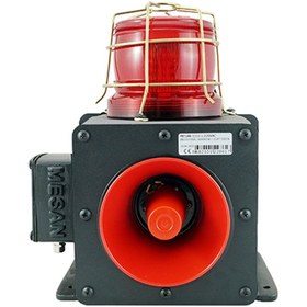 Resim MESAN Endüstriyel Işıklı Siren 3 Ses No Kontak Alüminyum Gövde Ms 1332 Kırmızı 12vdc 