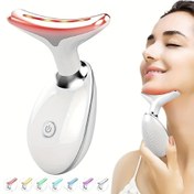 Resim 7LED Renk Titreşim Boyun Cihazı Cilt Güzellik Cihazı Yüz Masajı Yüz ve Boyun Masajı, Hediye Vermek İçin Mükemmel 