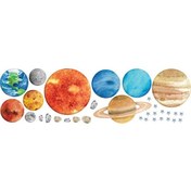 Resim Qingmipy 3d Yapışkan Gezegen Duvar Çıkartması - Çocuk Odası İçin Eğitici Ve Eğlenceli Ev Dekorasyonu 