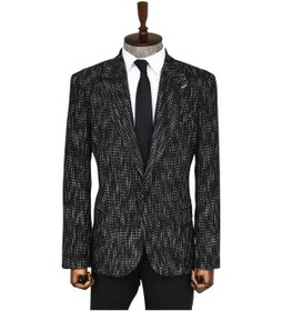 Resim Wessi Desenli Slim Fit Spor Siyah Erkek Ceket - Wessi Siyah 