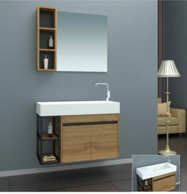 Resim Evros Havana 80 cm Banyo Dolabı Vizon 