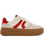 Resim Derimod Kadın Bej Bağcıklı Kalın Tabanlı Sneaker 25SFD430714 