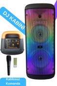 Resim Zineets Mikrofonlu Bluetooth Hoparlör 8x2 Toplantı Parti Eğlence Led Işıklı Sd Kart Fm Usb Girişli Speaker 