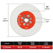 Resim Dofolink Mermer Seramik Taş Kesici: İki Yönlü Yıldız Desenli Elmas Kesim Bladesi, Dayanıklı Ve Hassas Kesim Φ125 M14 