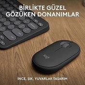 Resim Logitech Pebble 2 Set Çoklu Cihaz Özellikli Sessiz Kablosuz Türkçe Q Klavye ve Mouse Seti - Siyah 